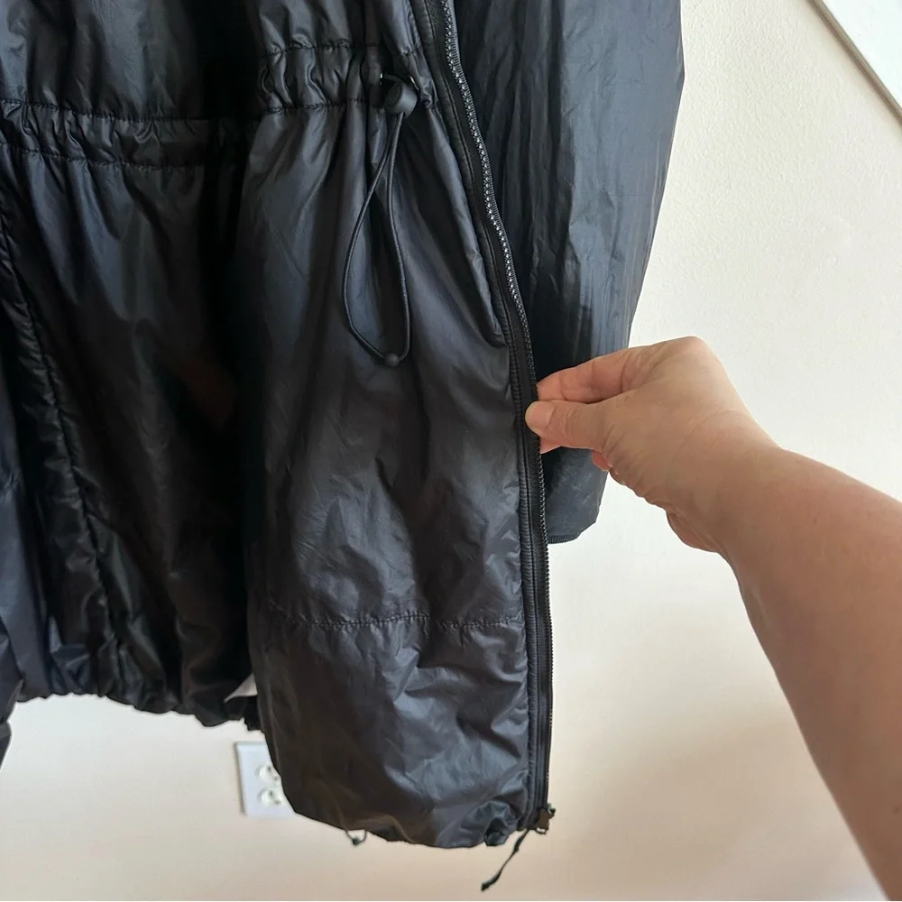 Athleta Parka Summit Primaloft Insulated Lightweight Zip Jacket Black Size Large